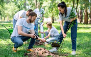 nonprofit volunteers working