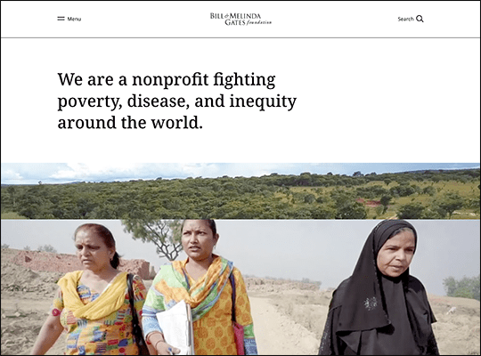 Bill and Melinda Gates Foundation has one of the best nonprofit websites.