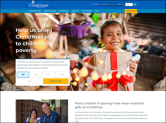 Compassion International has one of the best nonprofit websites.