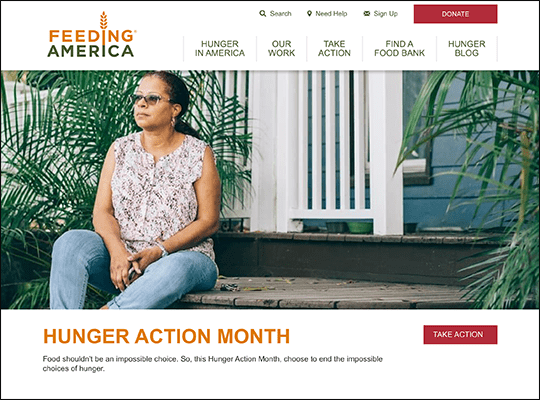 Feeding America has one of the best nonprofit websites.