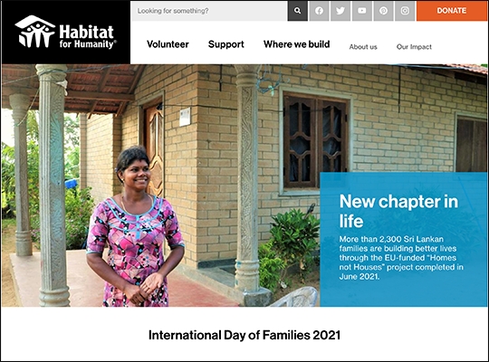 Habitat for Humanity has one of the best nonprofit websites.
