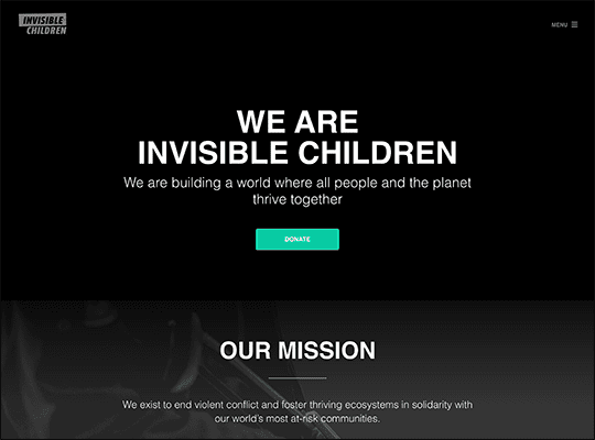 Invisible Children has one of the best nonprofit websites.