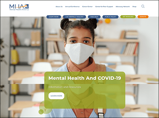 Mental Health America has one of the best nonprofit websites.