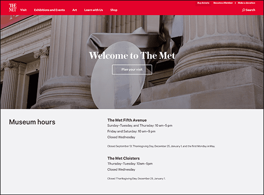 The Metropolitan Museum of Art has one of the best nonprofit websites.