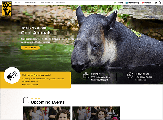 Nashville Zoo has one of the best nonprofit websites.