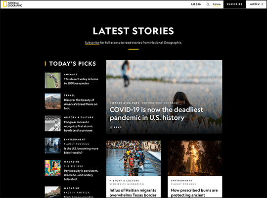 National Geographic has one of the best nonprofit websites.