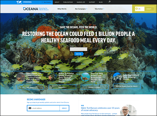 Oceana has one of the best nonprofit websites.