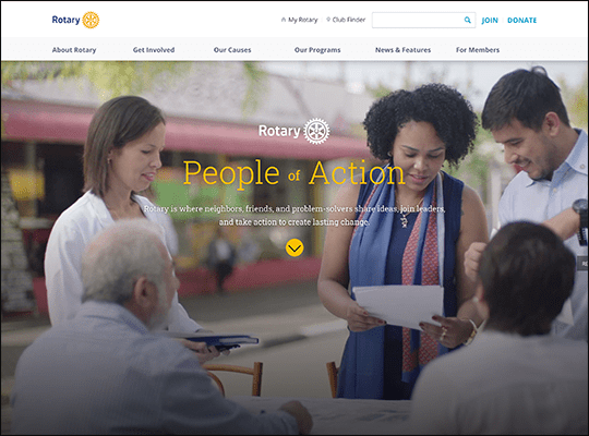 Rotary International has one of the best nonprofit websites.
