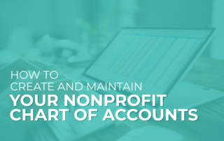 The article's title, "How to Create and Maintain Your Nonprofit Chart of Accounts".